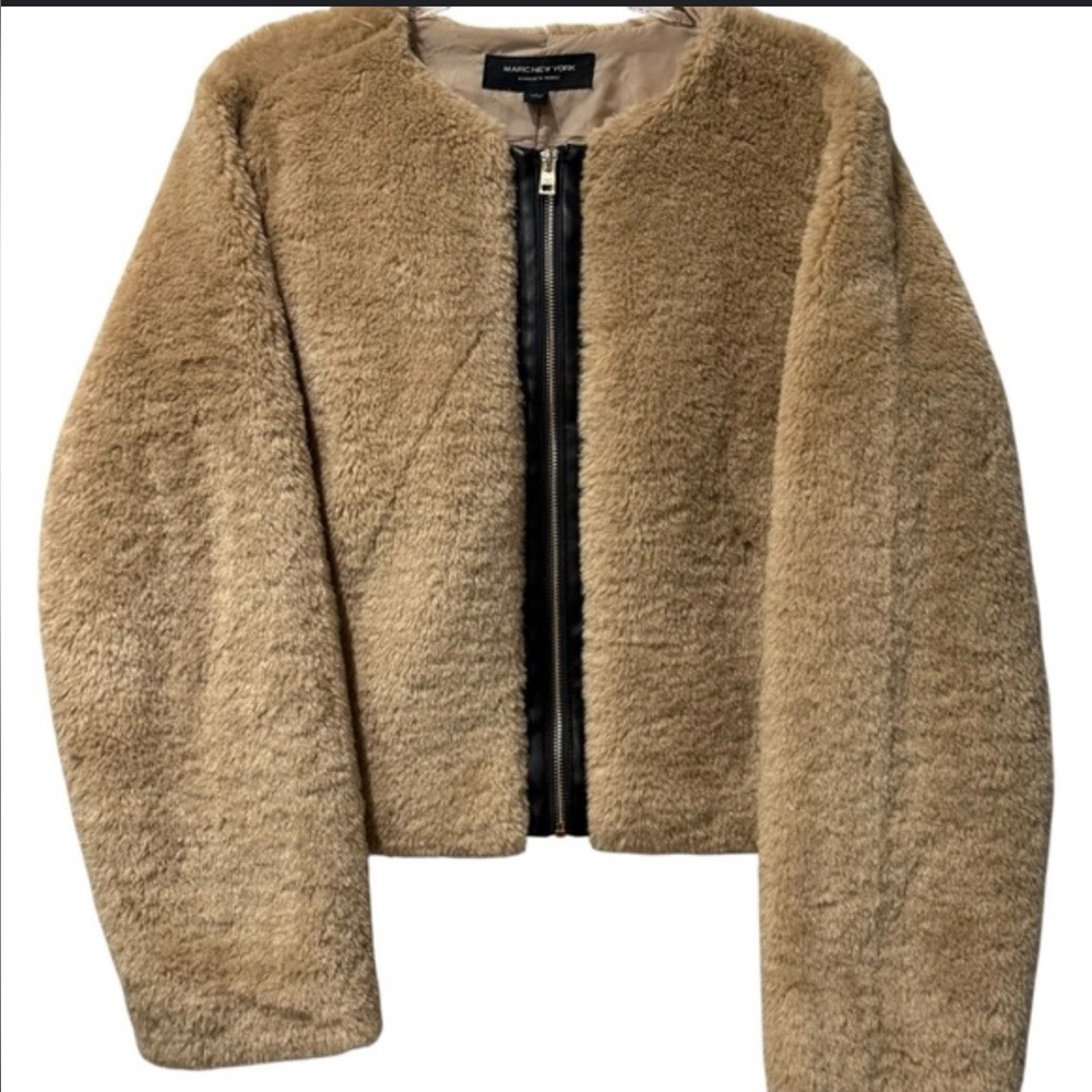 NWOT. Marc New York Tan Faux Fur Teddy Jacket
